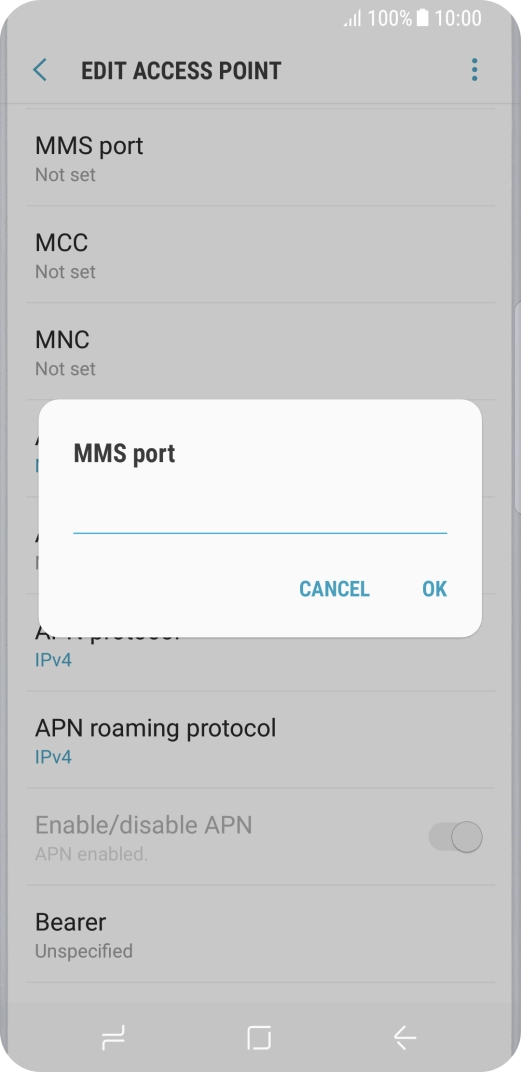 Key in 8080 and press OK.