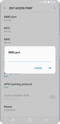 Key in 8080 and press OK.