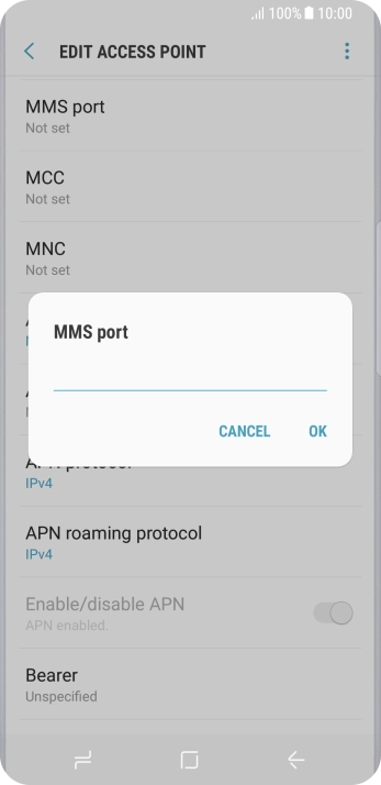 Key in 8080 and press OK.