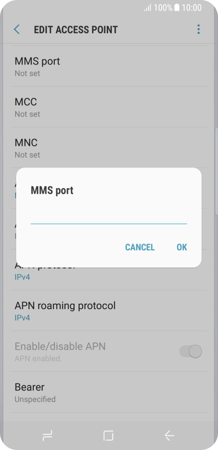 Key in 8080 and press OK.