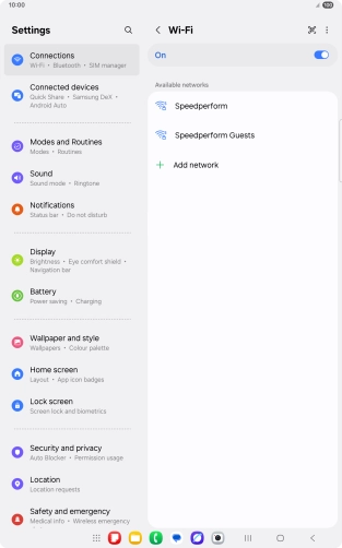 Press the required Wi-Fi network.