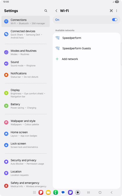 Press the menu icon.