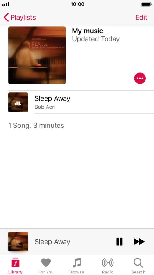 Press the song title.