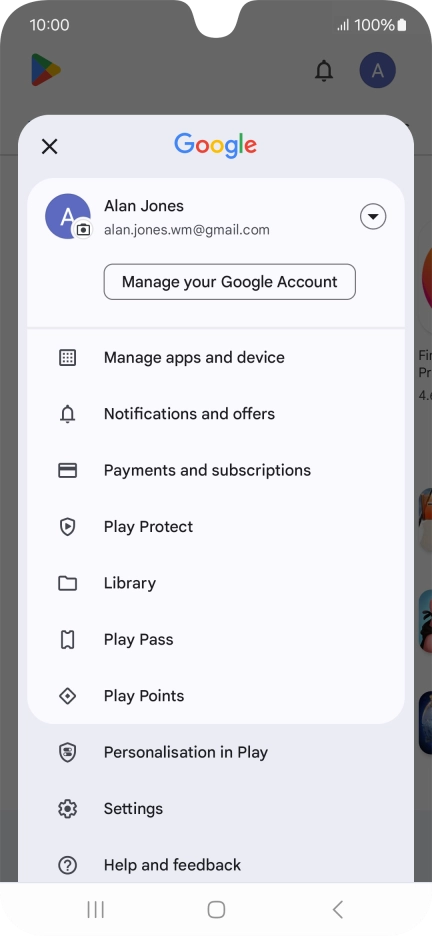 Press Manage apps and device.
