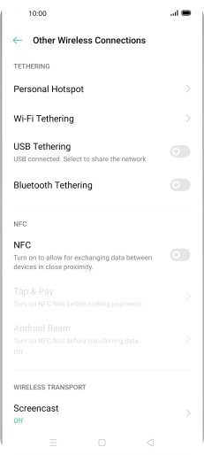 Press Personal Hotspot.