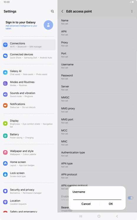 Key in eesecure and press OK.