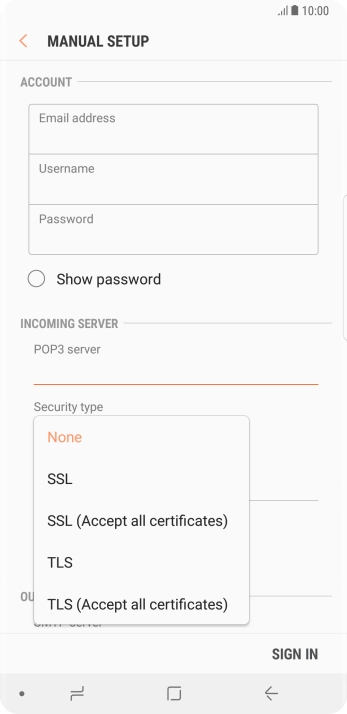 Press None to turn off the function.