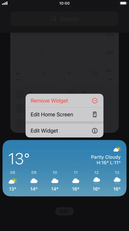 Press Remove Widget.