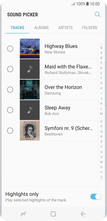 Press the required ring tones to hear them.