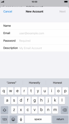 Press Email and key in your email address.
