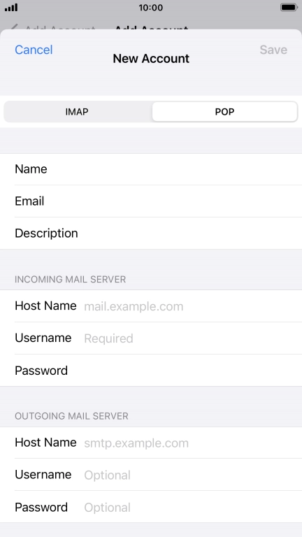 Press Host Name and key in the name of your email provider's incoming server.