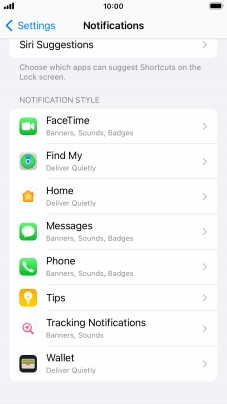 Press the required application.