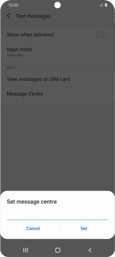 Key in +447958879879 and press Set.