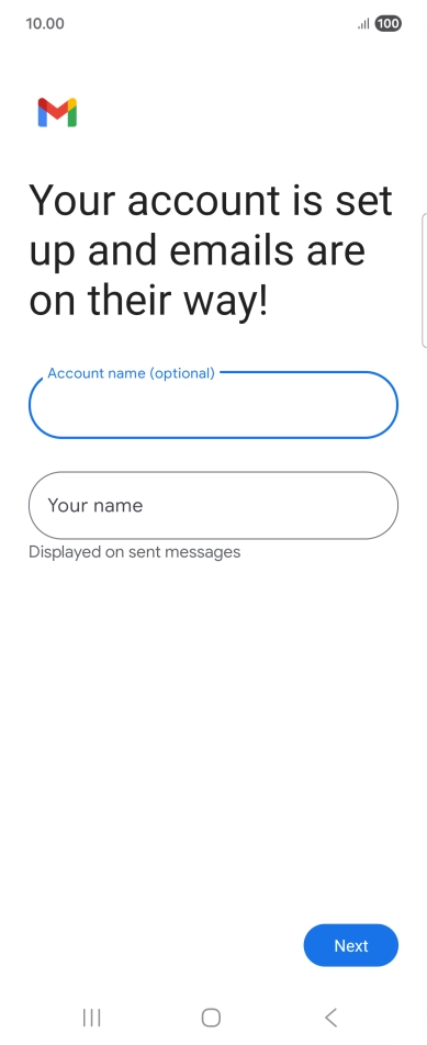 Press Your name and key in the required sender name.