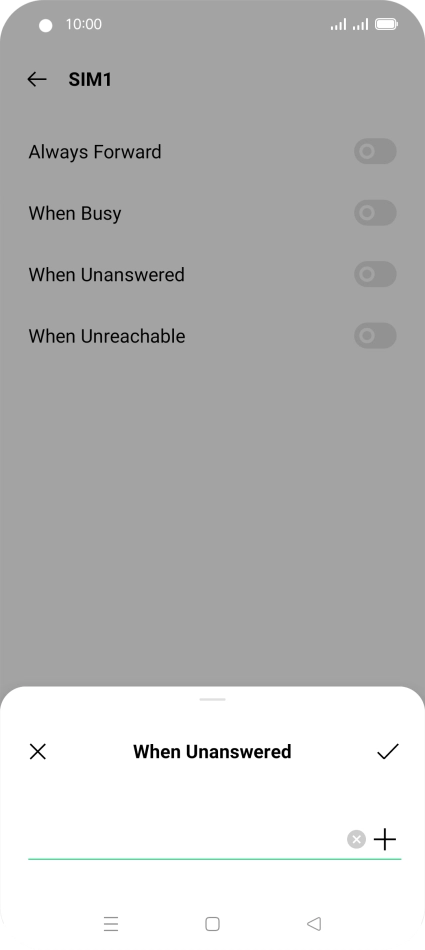 Key in +447953222222 and press the confirm icon.
