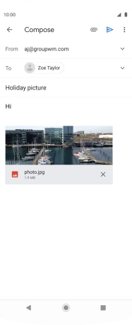 Press the send icon when you've finished your email.