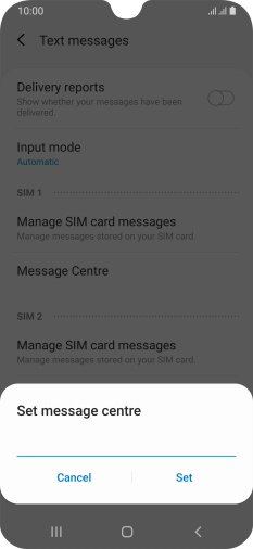 Key in +447958879879 and press Set.