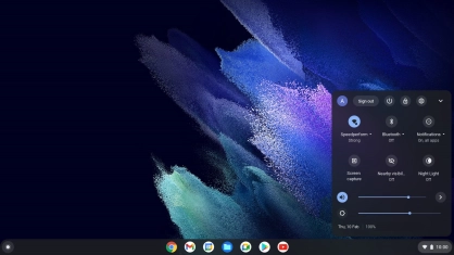 Drag the brightness indicator right or left to set the required brightness level.