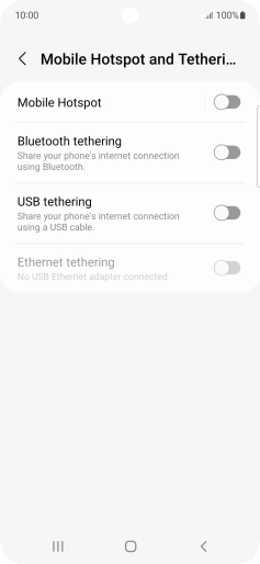 Press Mobile Hotspot.