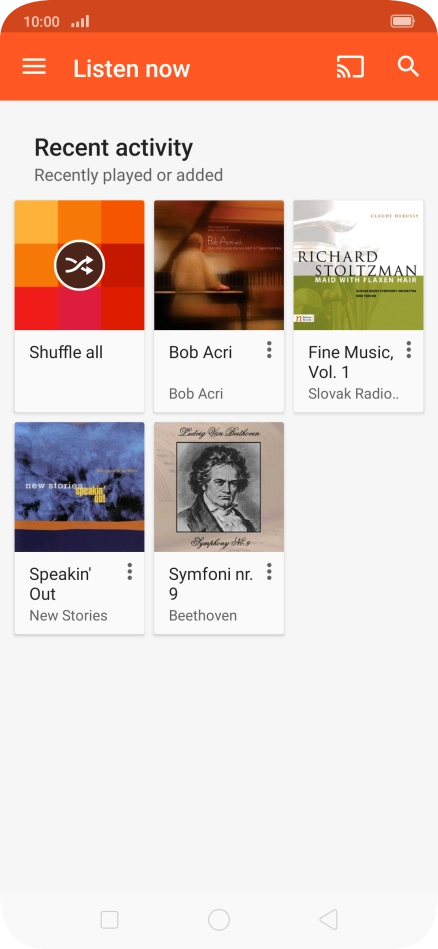 Slide your finger right starting from the left side of the screen.