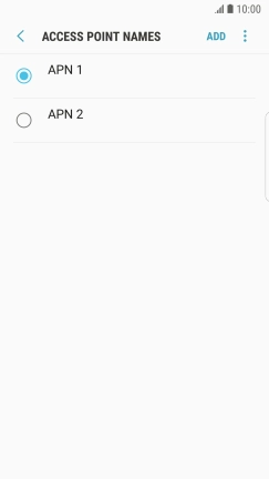 Press the field next to the data connection to activate it.