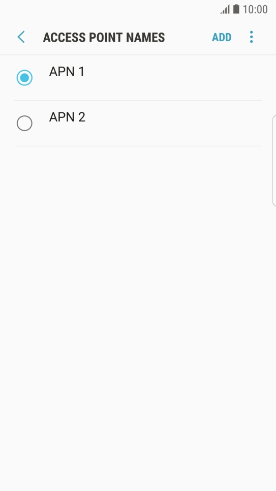 Press the field next to the data connection to activate it.