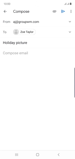 Press the text input field and write the text for your email.