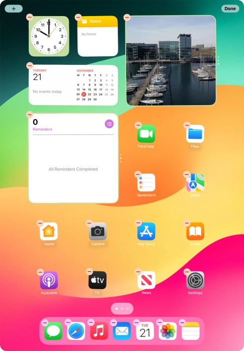 Press the home screen icon.