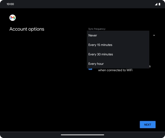 Press the required setting.