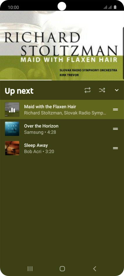 Press the repeat icon to turn the function on or off.