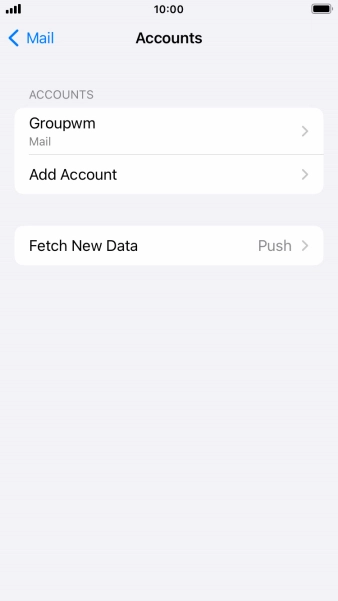 Press the name of the email account you've just set up.