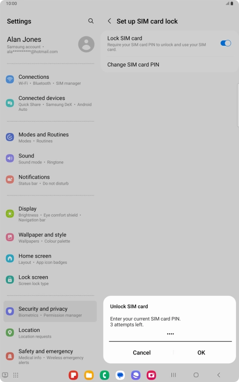 Key in your PIN and press OK. The default PIN is 1111.