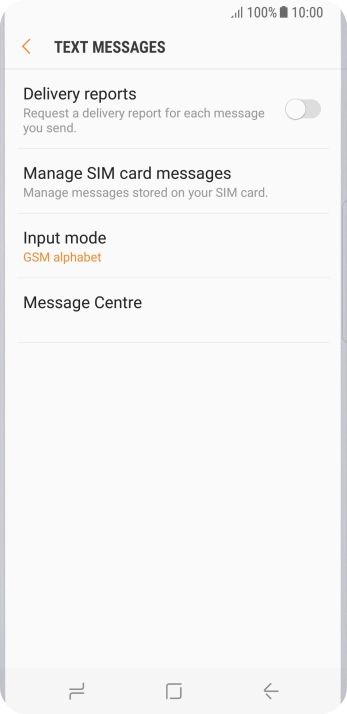 Press Message Centre.