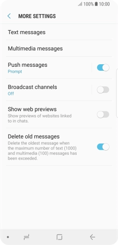Press Text messages.