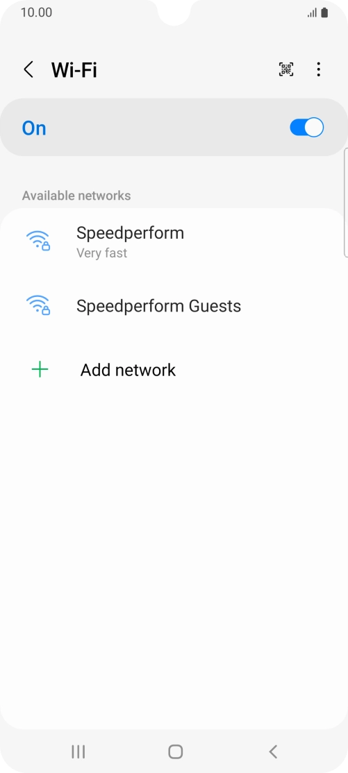 Press the required Wi-Fi network.