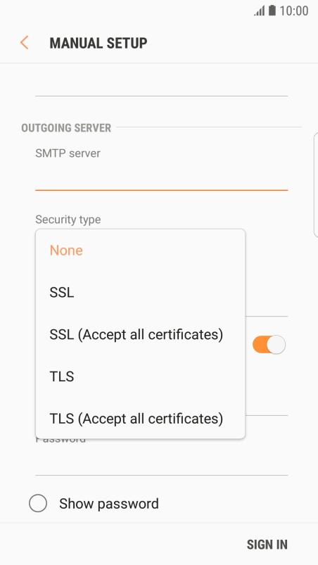 Press None to turn off the function.
