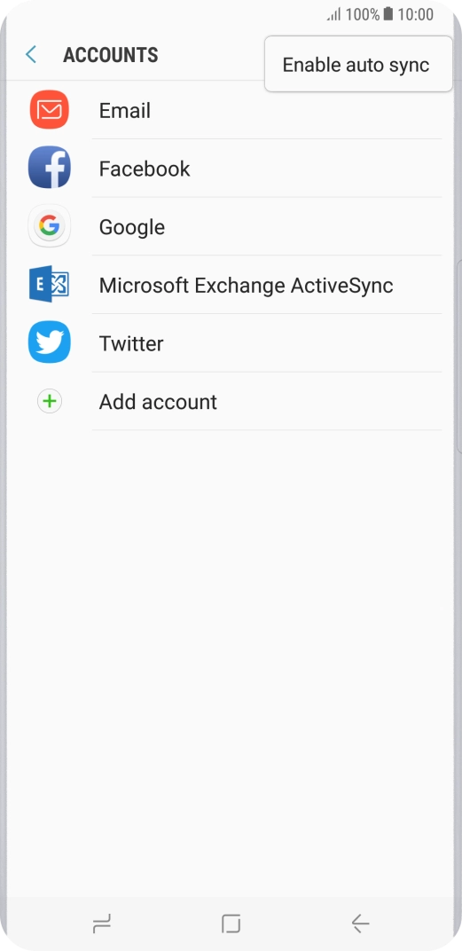 Press Enable auto sync.