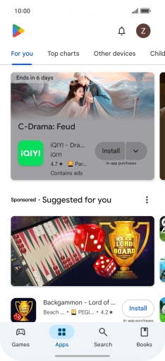 Press the profile icon.