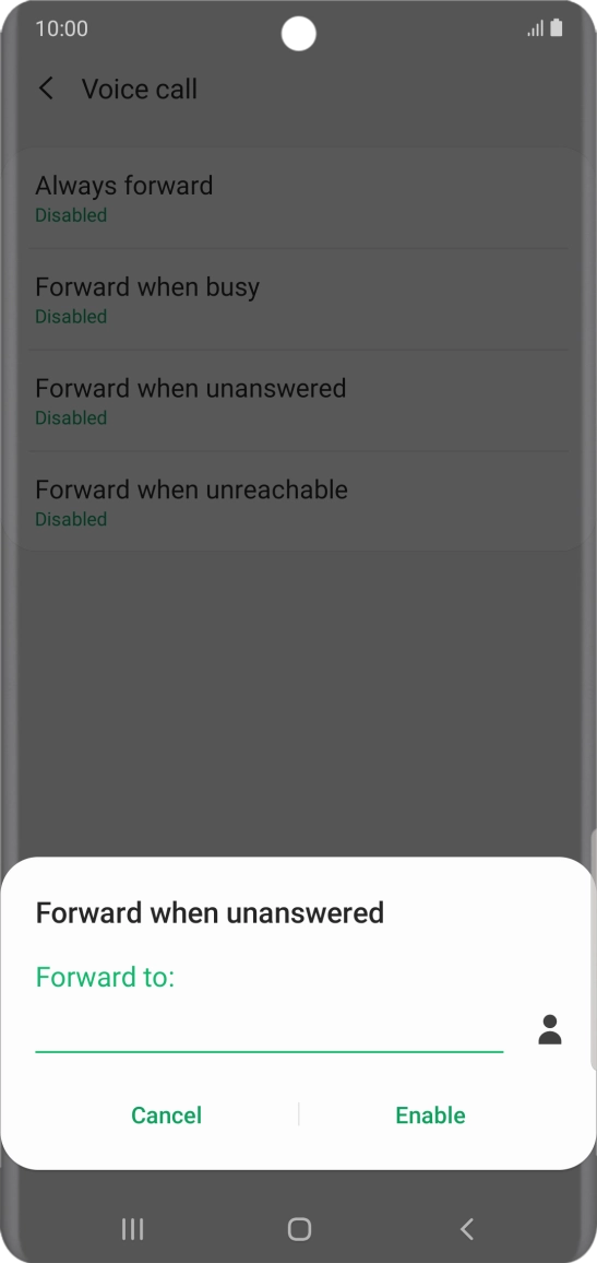 Key in +447953222222 and press Enable.