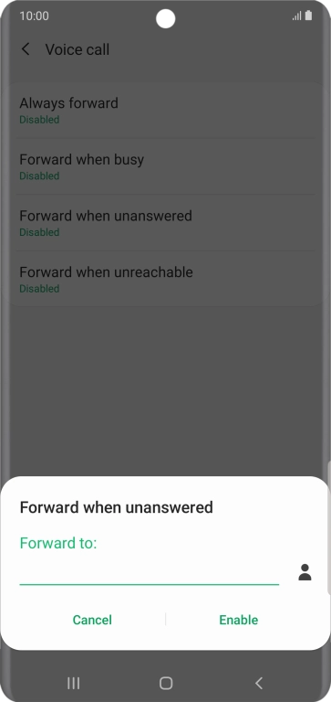 Key in +447953222222 and press Enable.