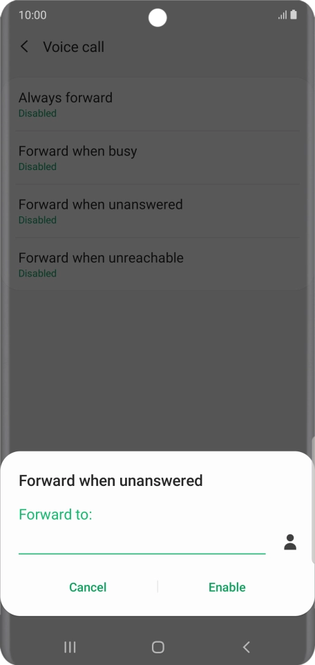 Key in +447953222222 and press Enable.