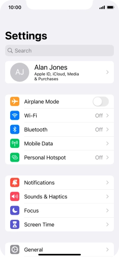 Press Personal Hotspot.