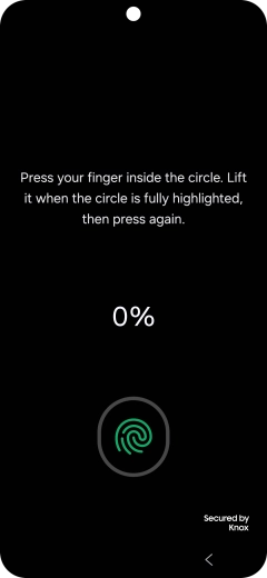 Follow the instructions on the screen to create the phone lock code using your fingerprint.