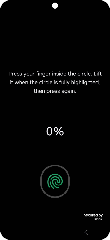 Follow the instructions on the screen to create the phone lock code using your fingerprint.