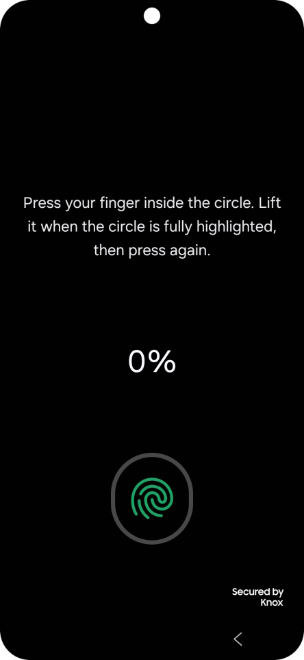 Follow the instructions on the screen to create the phone lock code using your fingerprint.
