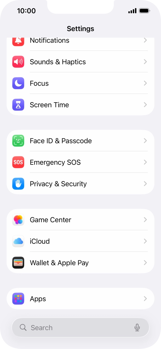 Press Face ID & Passcode.
