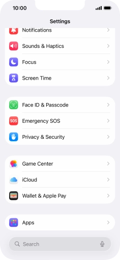 Press Face ID & Passcode.