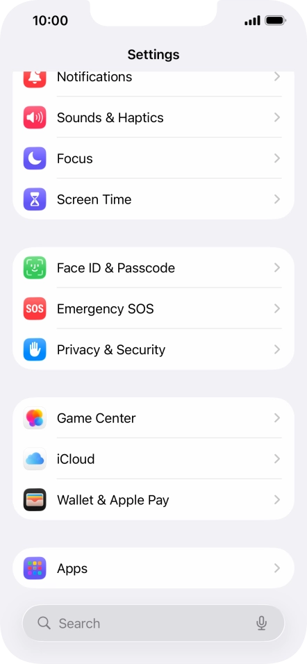 Press Face ID & Passcode.