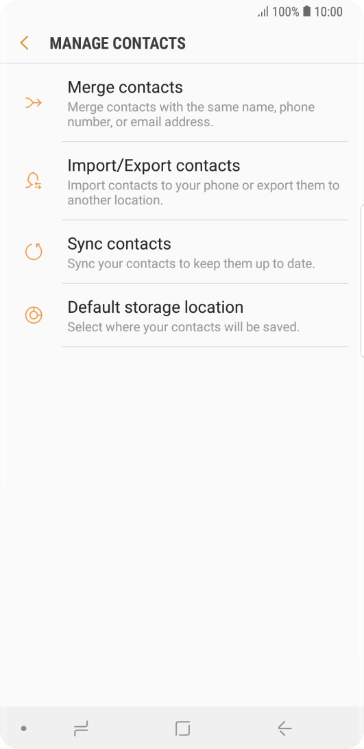 Press Import/Export contacts.