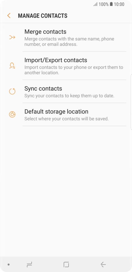 Press Import/Export contacts.